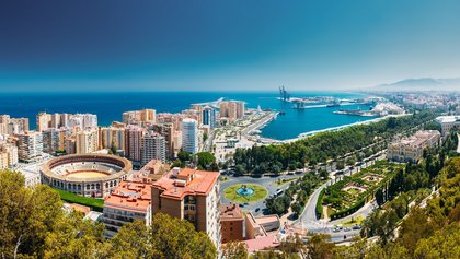 Stadtansicht mit Blick auf Malaga, Spanien.